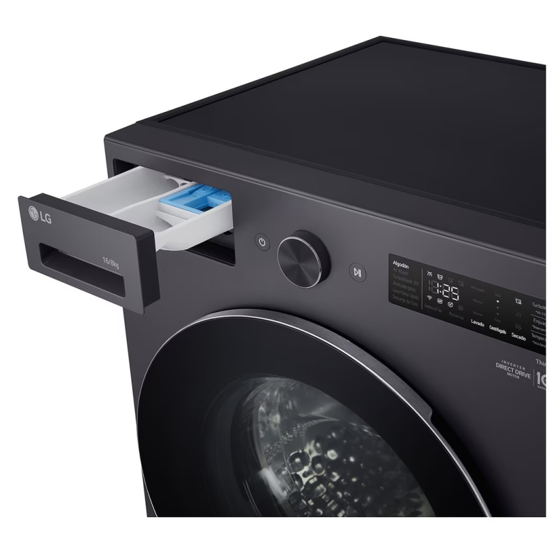 Lg Lavadora de carga frontal 16kg con secadora integrada ai dd wifi color grafito wd16egnt6