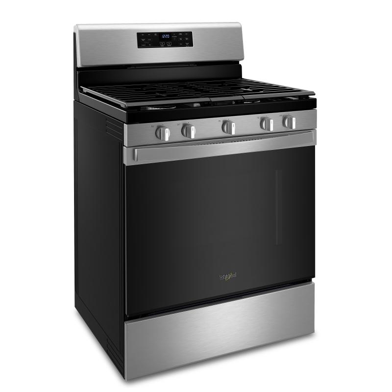 WHIRLPOOL ESTUFA A GAS DE 5 QUEMADORES 5-EN-1 CON FREIDORA DE AIRE EN HORNO WFG535S