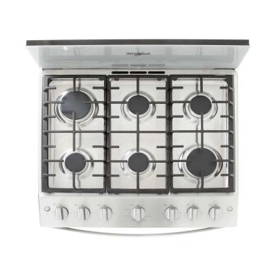 WHIRLPOOL ESTUFA DE 6 QUEMADORES A GAS DE 30" LWFR3400