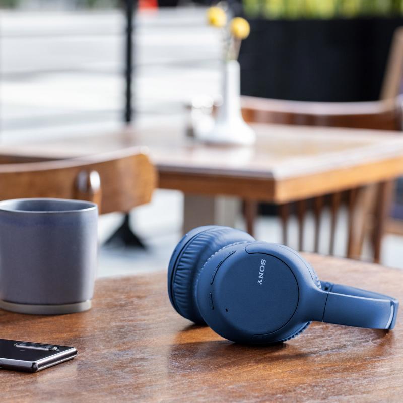 Sony Audifonos inalambricos de diadema con cancelacion de ruido color azul whch710n
