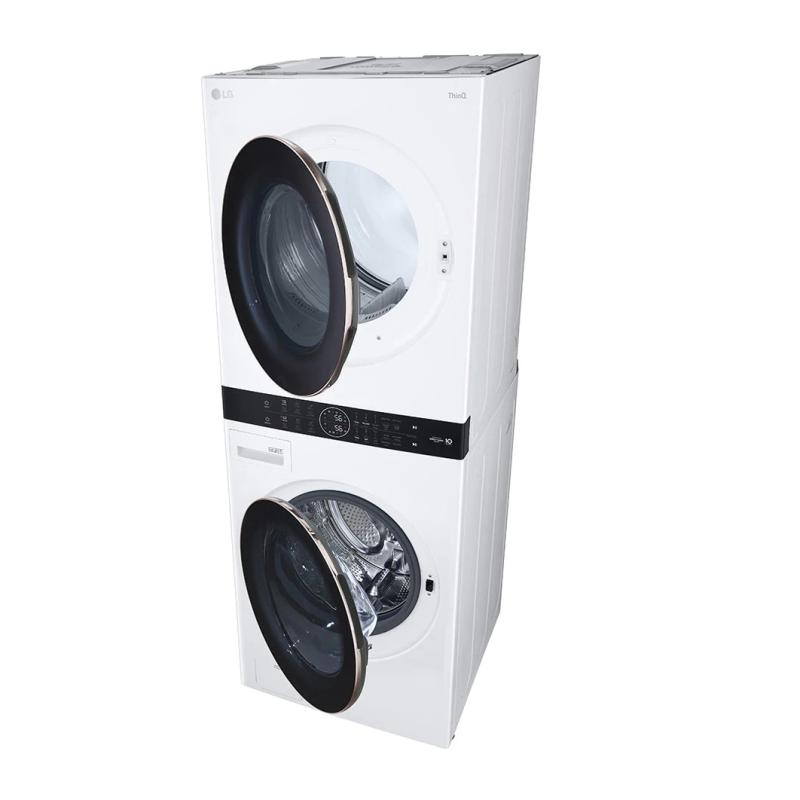 LG TORRE DE LAVADO WASHTOWER DE CARGA FRONTAL INTELIGENTE INVERTER AI DD A GAS Y CONECTIVIDAD LG THINQ DE 22KG COLOR BLANCO WK22WS6