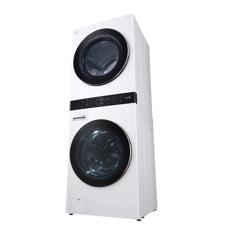 LG TORRE DE LAVADO WASHTOWER DE CARGA FRONTAL INTELIGENTE INVERTER AI DD A GAS Y CONECTIVIDAD LG THINQ DE 22KG COLOR BLANCO WK22WS6