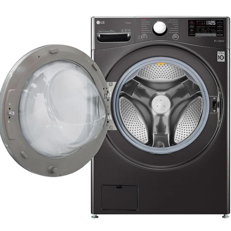 Lg Lavadora de 22kg carga frontal black steel wm22bvs6