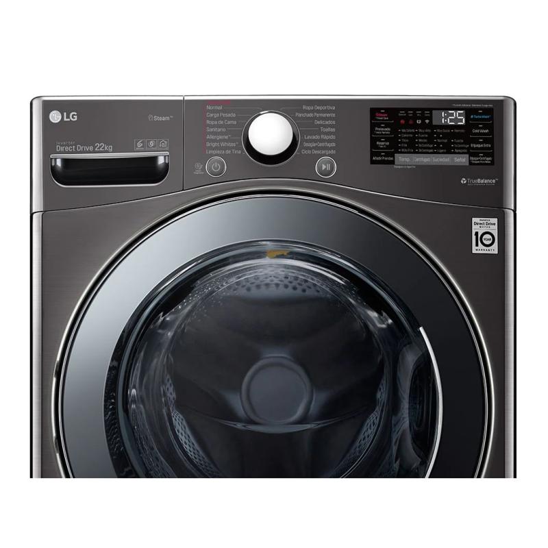Lg Lavadora de 22kg carga frontal black steel wm22bvs6