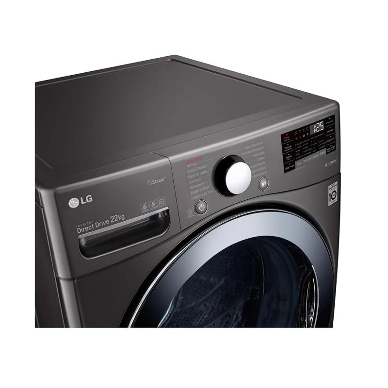 Lg Lavadora de 22kg carga frontal black steel wm22bvs6