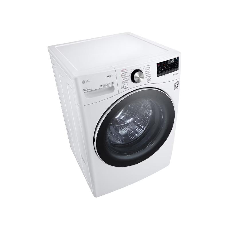 Lg Lavadora carga frontal 22kg/48lbs, steam, vidrio templado, color blanco, thinq
