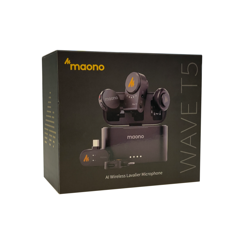 MAONO KIT MICROFONOS DE SOLAPA INALAMBRICOS WAVE T5